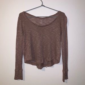 Mauve colored long sleeve shirt